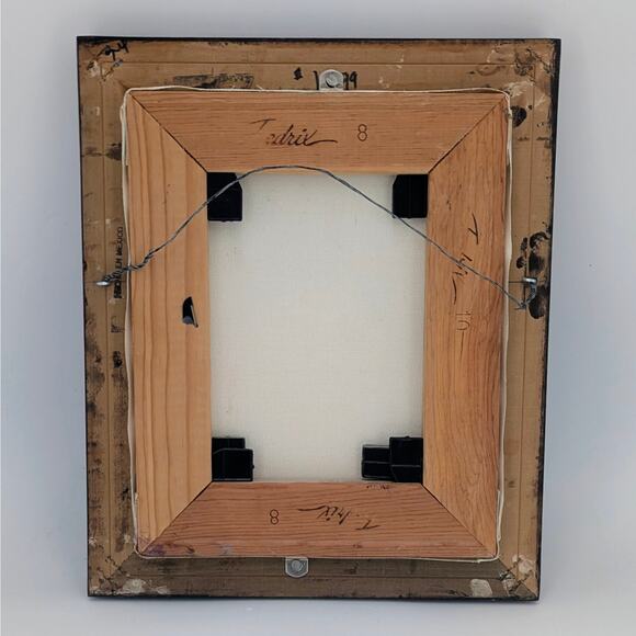 Goldfinch Bird Thistle Painting Framed Original Art 8x10 Canvas Signed Acrylic - Picture 5 of 11